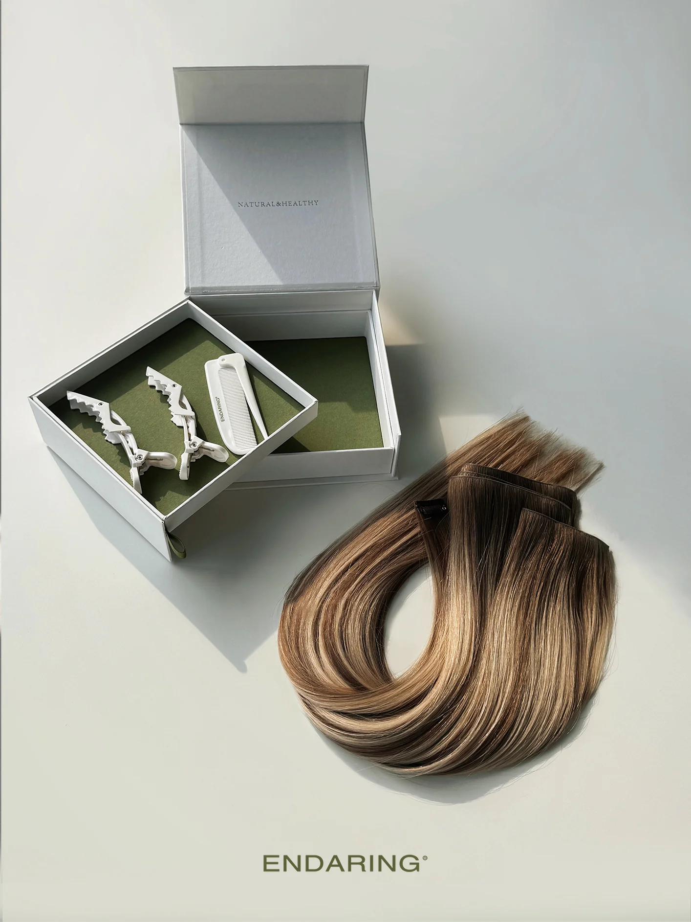 Beige Blonde Invisible Clip-Ins 18"/45.72cm (100g) - Image 8