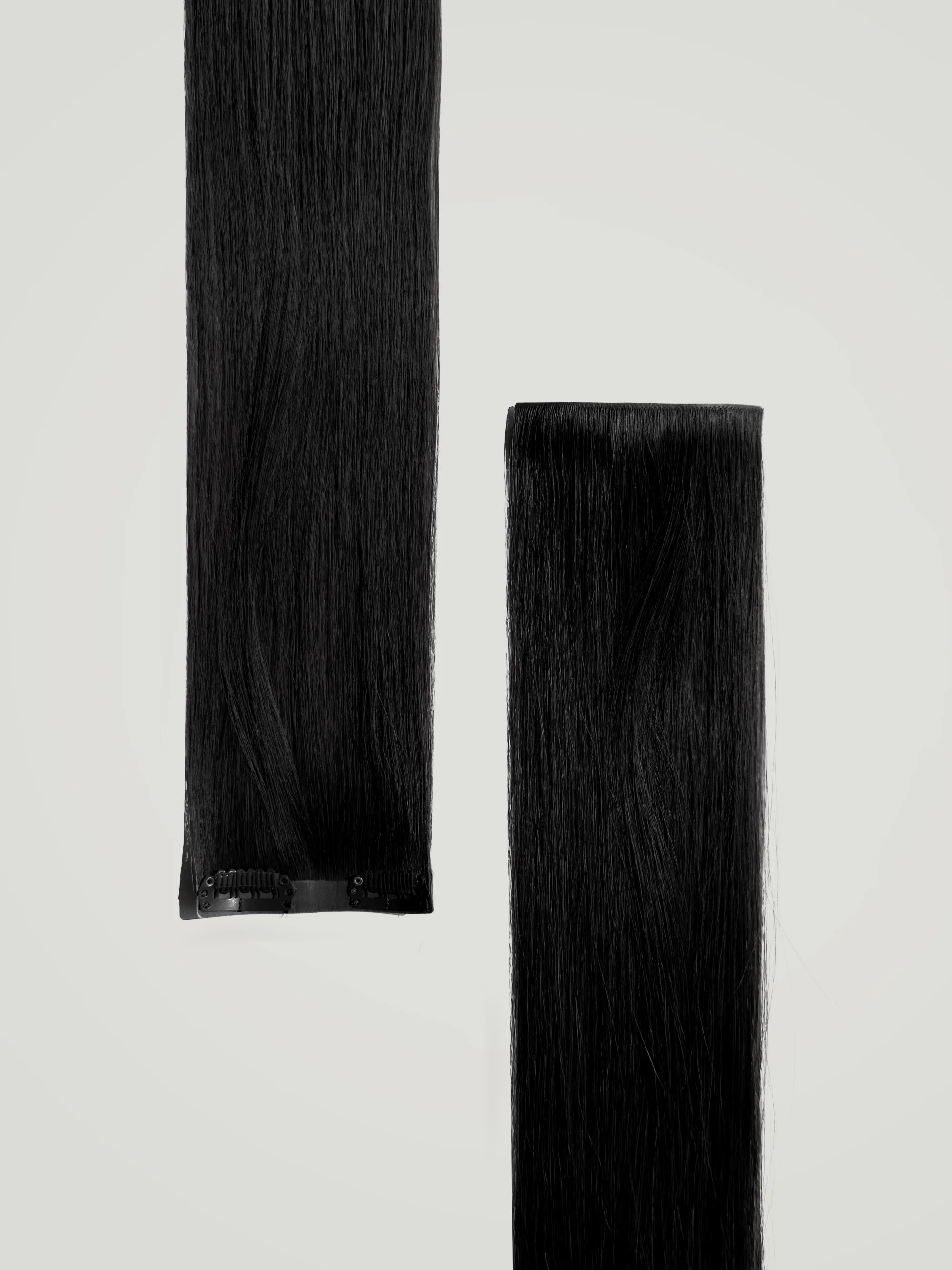 Jet Black Invisible Clip-Ins 18"/45.72cm (100g) - Image 4
