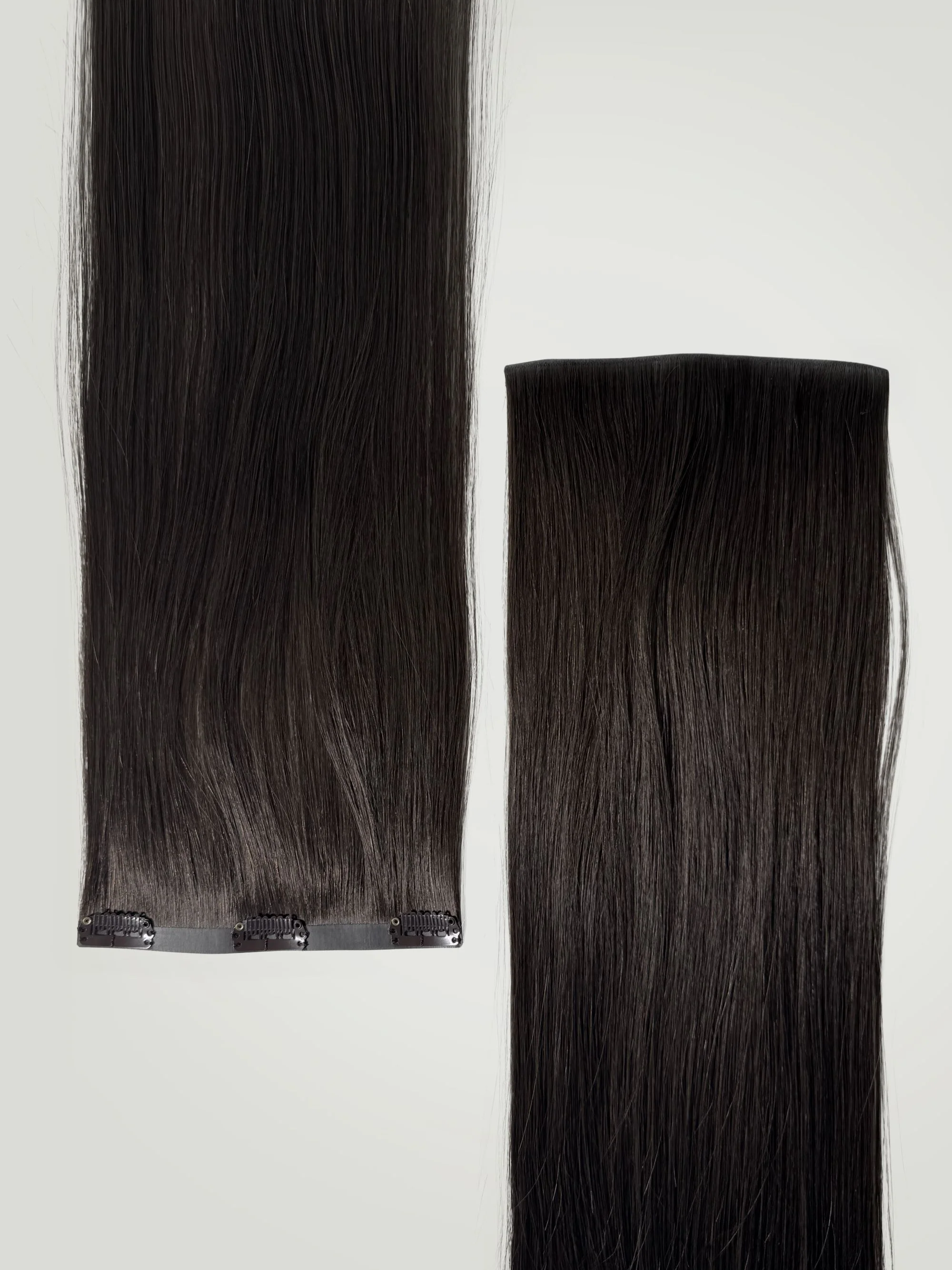 Off Black (brown shine) Invisible Clip-Ins 18"/45.72cm (100g) - Image 4