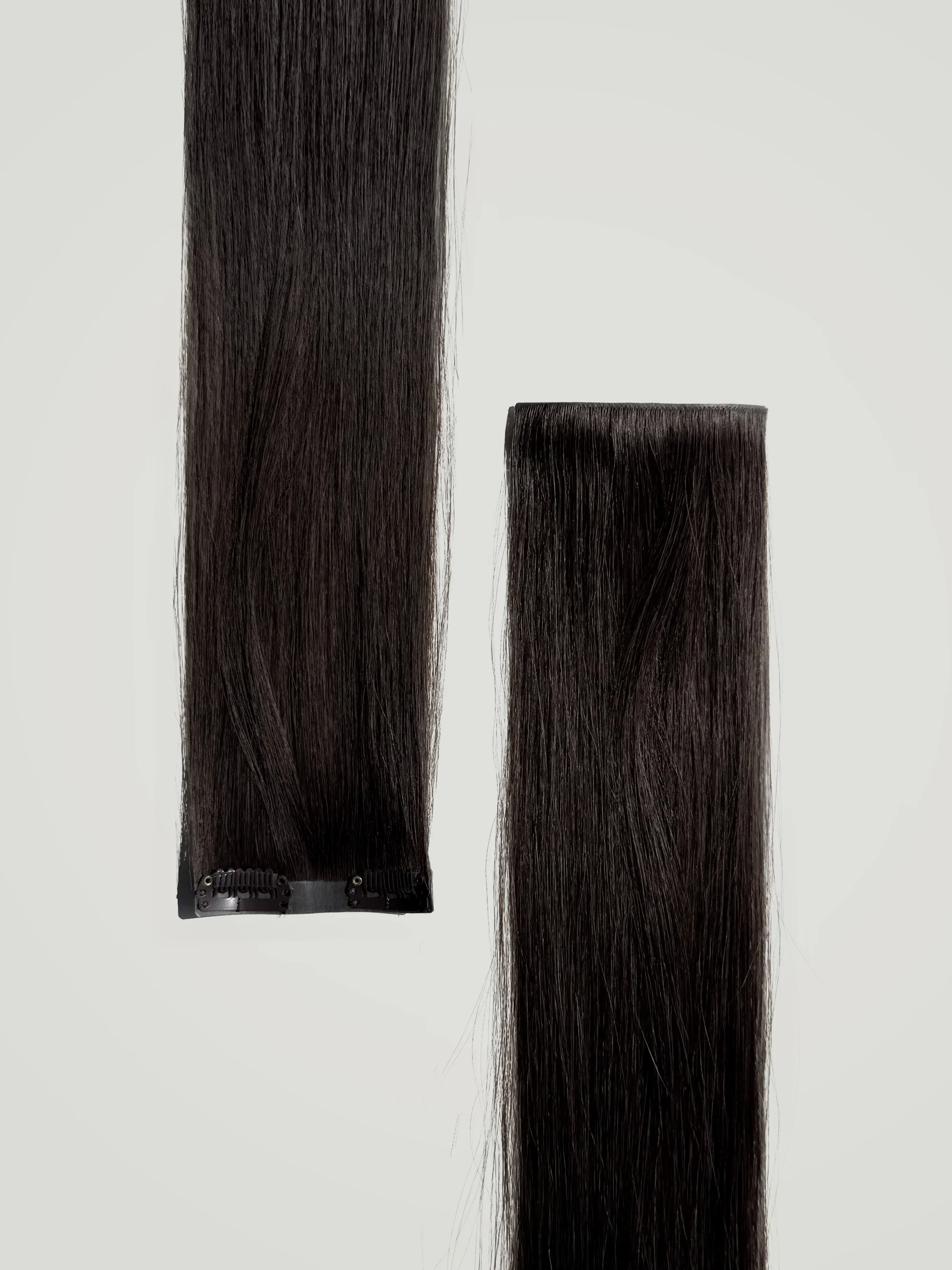 Off Black (brown shine) Invisible Clip-Ins 18"/45.72cm (100g) - Image 5